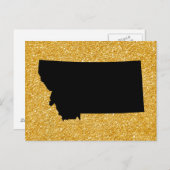 Gold Glitter en Black Montana Briefkaart (Voorkant / Achterkant)