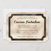 Gold Glitter en Black VIP Event Ticket Kaart (Achterkant)