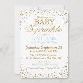Gold Glitter en Blue Sprinkle Baby shower Kaart (Voorkant)