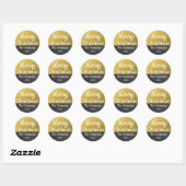 Gold Glitter en Chalkboard, prettig kerstfeest Ronde Sticker (Vel)