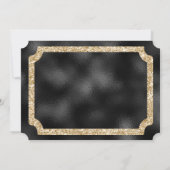 Gold Glitter en diamanten op Black Golden Ticket Kaart (Achterkant)