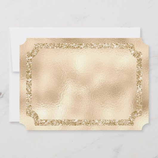 Gold Glitter en Diamonds Ticket Invitation Kaart (Achterkant)