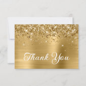 Gold Glitter en Folie 50e verjaardag Bedankkaart (Voorkant)