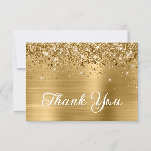 Gold Glitter en Folie 50e verjaardag Bedankkaart (Voorkant)