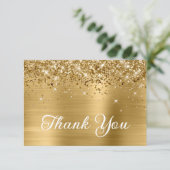 Gold Glitter en Folie 50e verjaardag Bedankkaart (Staand voorkant)