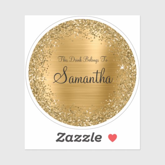 Gold Glitter en Folie Deze Drink behoort tot Sticker (Vel)