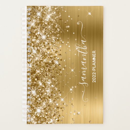 Gold Glitter en Folie Girly Signature Planner (Voorkant)