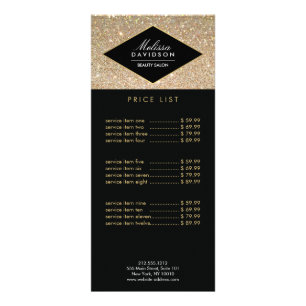 Gold Glitter en Glamor Beauty Reclamekaart