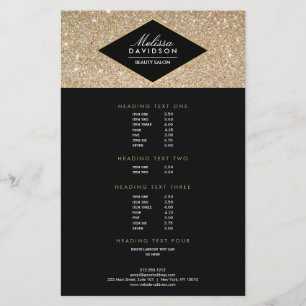 Gold Glitter en Glamor Beauty Salon Flyer