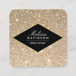 Gold Glitter en Glamor Beauty Vierkante Visitekaartje