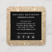 Gold Glitter en Glamor Beauty Vierkante Visitekaartje (Achterkant)