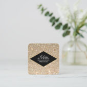 Gold Glitter en Glamor Beauty Vierkante Visitekaartje (Staand voorkant)