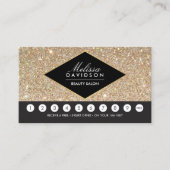 Gold Glitter en Glamour Salon Loyalty Kaart (Voorkant)