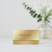 Gold Glitter en Gold Metal Visitekaartje (Staand voorkant)