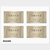 Gold Glitter en Gold Rectangular Sticker (Vel)