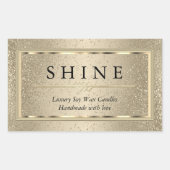 Gold Glitter en Gold Rectangular Sticker (Voorkant)