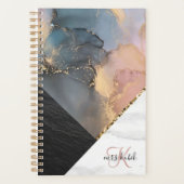 Gold Glitter en Marble Monogram Teacher Planner (Voorkant)