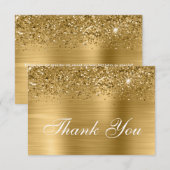 Gold Glitter en Ombre Folie Bedankkaart (Voorkant / Achterkant)