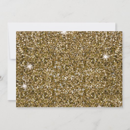 Gold Glitter en Red Simple Elegant Quinceañera Kaart (Achterkant)