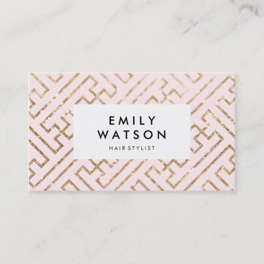 Gold glitter en roze stijlvolle Visitekaartjes (Voorkant)