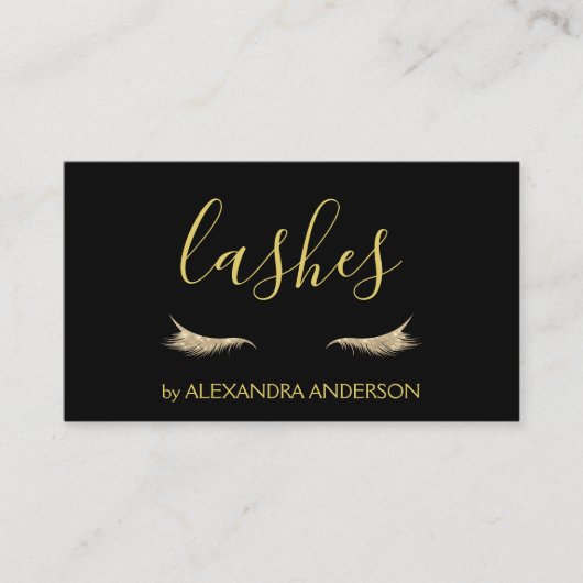 Gold Glitter en Sparkle Eyelash Extension Visitekaartje (Voorkant)