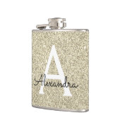 Gold Glitter en Sparkle Monogram Initiaal Heupfles (Links)