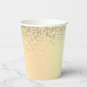 Gold Glitter en Sparkle Monogram Papieren kopjes Papieren Bekers (Achterkant)