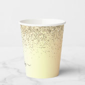 Gold Glitter en Sparkle Monogram Papieren kopjes Papieren Bekers (Links)