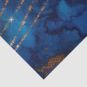 Gold Glitter en String Lights op blauwe ontkoppeli Tissuepapier (Detail)