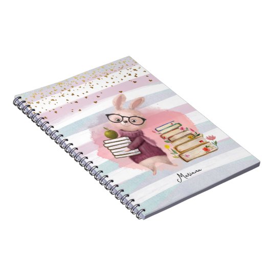 Gold Glitter en Waterverf Roze leraar Notitieboek (Rechterzijde)