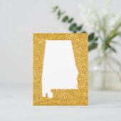 Gold Glitter en White Alabama Briefkaart (Staand voorkant)