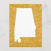 Gold Glitter en White Alabama Briefkaart (Voorkant)