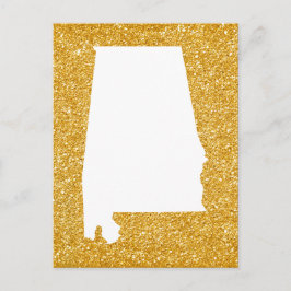 Gold Glitter en White Alabama Briefkaart