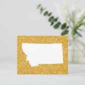 Gold Glitter en White Montana Briefkaart (Staand voorkant)