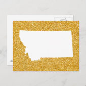 Gold Glitter en White Montana Briefkaart (Voorkant / Achterkant)