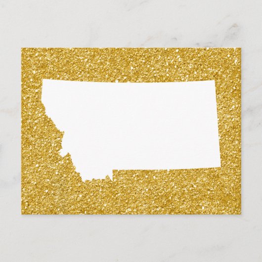 Gold Glitter en White Montana Briefkaart (Voorkant)