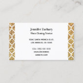 Gold Glitter en White Trellis Visitekaartje (Voorkant)