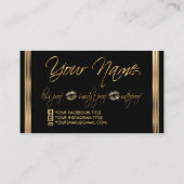 Gold Glitter en zwart Visitekaartje (Achterkant)