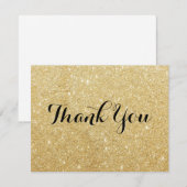 Gold Glitter en zwarte Hartelijk dank (Voorkant / Achterkant)