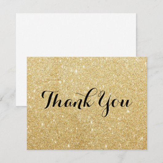 Gold Glitter en zwarte Hartelijk dank (Voorkant / Achterkant)