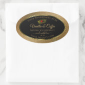 Gold Glitter- en zwarte-productetiketten kleteren  Ovale Sticker (Tas)