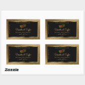 Gold Glitter- en zwarte-productetiketten kleteren  Rechthoekige Sticker (Vel)