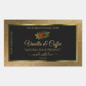 Gold Glitter- en zwarte-productetiketten kleteren  Rechthoekige Sticker (Voorkant)