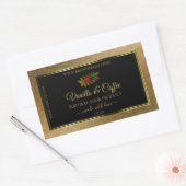 Gold Glitter- en zwarte-productetiketten kleteren  Rechthoekige Sticker (Envelop)
