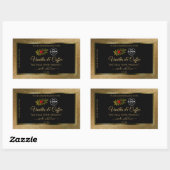 Gold Glitter- en zwarte productlabels Ladybug-Logo Rechthoekige Sticker (Vel)