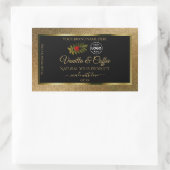 Gold Glitter- en zwarte productlabels Ladybug-Logo Rechthoekige Sticker (Tas)