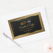 Gold Glitter- en zwarte productlabels Ladybug-Logo Rechthoekige Sticker (Envelop)