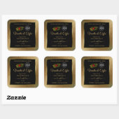 Gold Glitter- en zwarte productlabels Ladybug-Logo Vierkante Sticker (Vel)