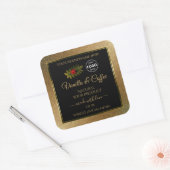 Gold Glitter- en zwarte productlabels Ladybug-Logo Vierkante Sticker (Envelop)