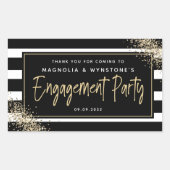 Gold Glitter Engagement Party - Hartelijk dank Rechthoekige Sticker (Voorkant)